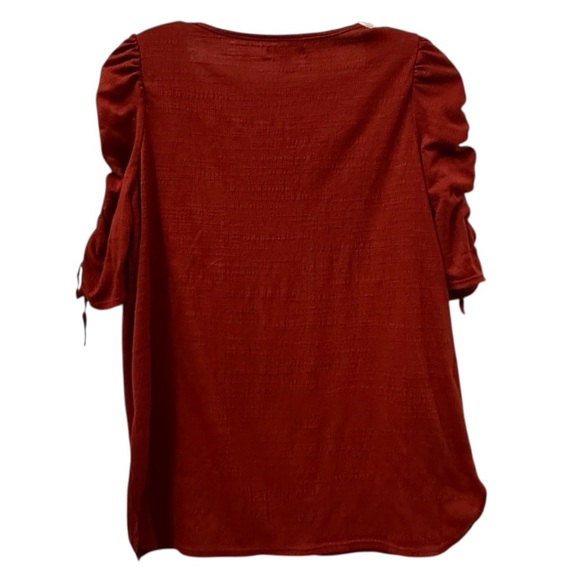 Max Studio Ruched Blouse with Drawstring Sleeves - Picture 2 of 4